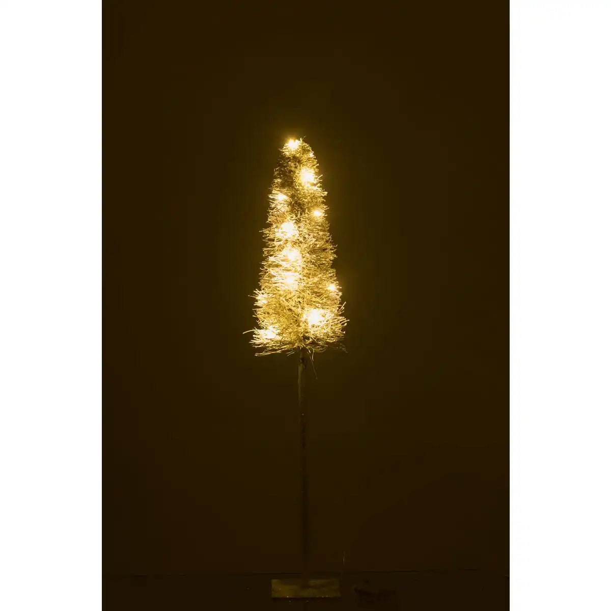 J-Line Dekoration Weihnachtsbaum – Polyresin – Weiß – LED-Lichter – mittelgroß