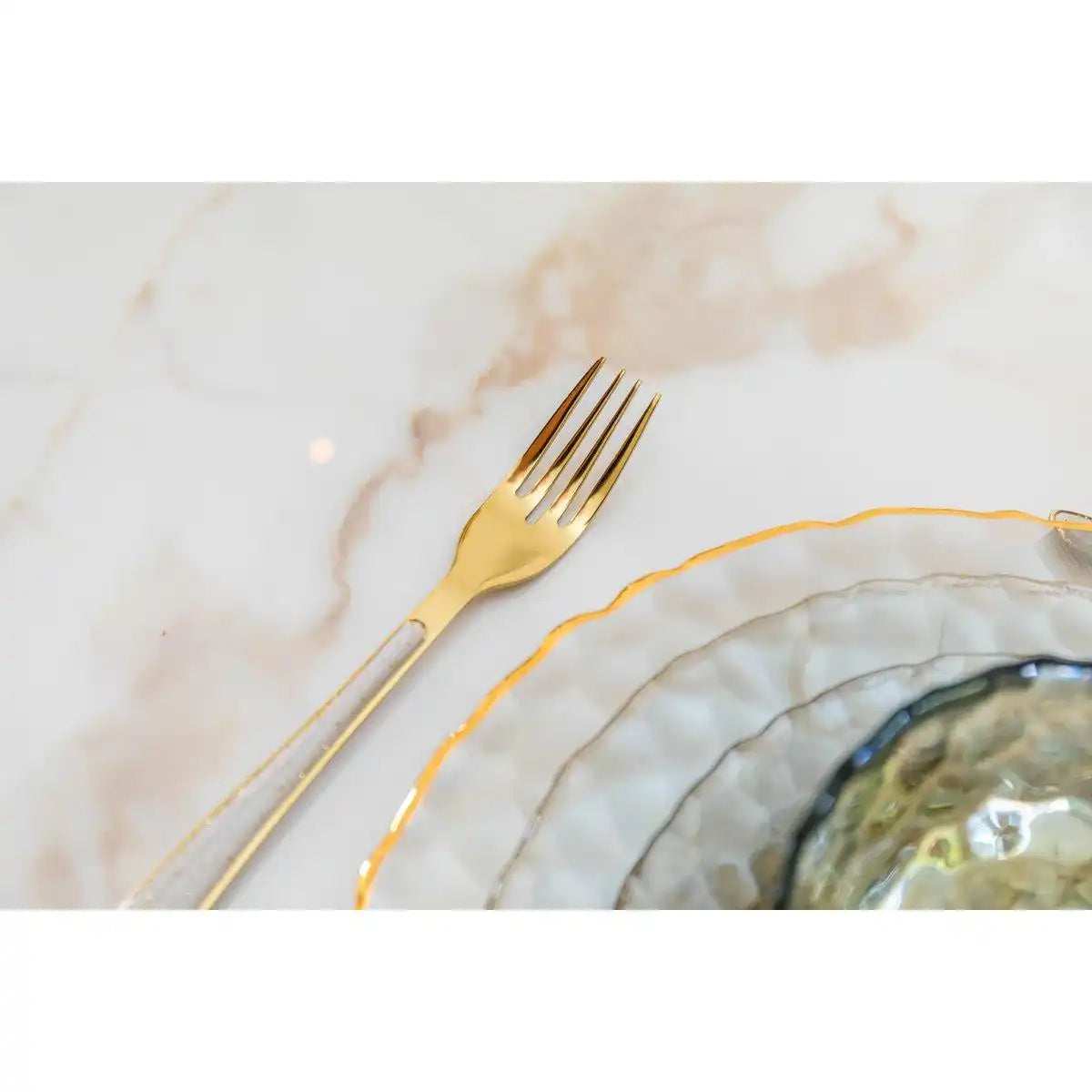 24-TEILIGES GOLDBESTECK MIT GLITZERÄRMELN - HomeDesign Knaus