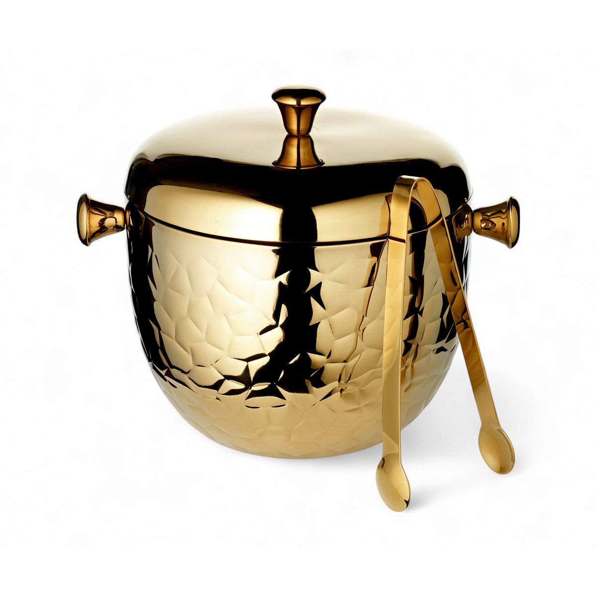 Eiseimer Rico gold gemustert H 21 cm