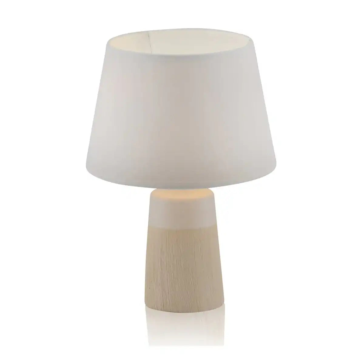 Keramik Tischleuchte "TALIA", Tischlampe aus Keramik, beige/weiß, mit E14-Fassung, für Esszimmer, Wohnzimmer, Diele oder Büro, 31 cm hoch