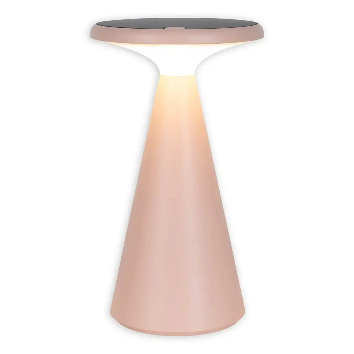 Solar-Akku-Tischleuchte "Palu" für Außen und Innen, aus Kunststoff in Rosa , 20 cm hoch