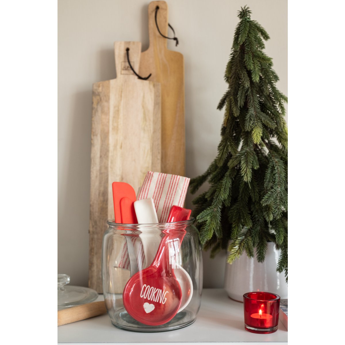 J-Line Weihnachtsanhänger – Polyester – Weiß/Gold