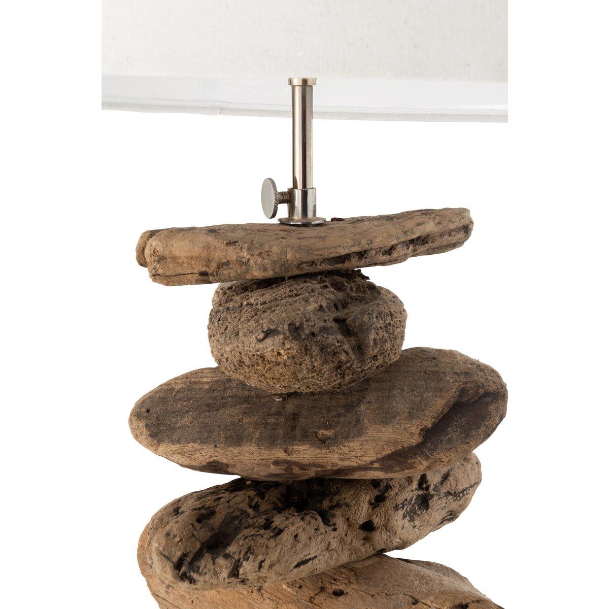 J-Line Lampe + Schirm – Holz – Natur/Beige – mittel