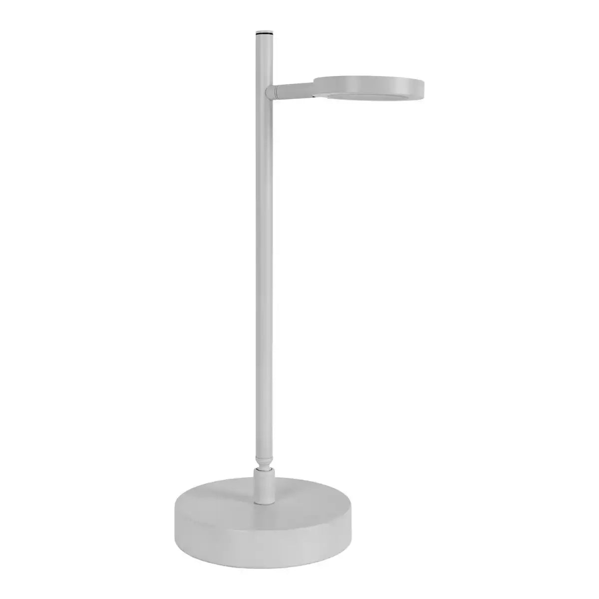 LED Akku-Tischleuchte "LUPA", 45 cm hoch, aus lackiertem Aluminium (weiß) und weißem Kunststoff, LED integriert, dimmbar, Touch-Sensor.