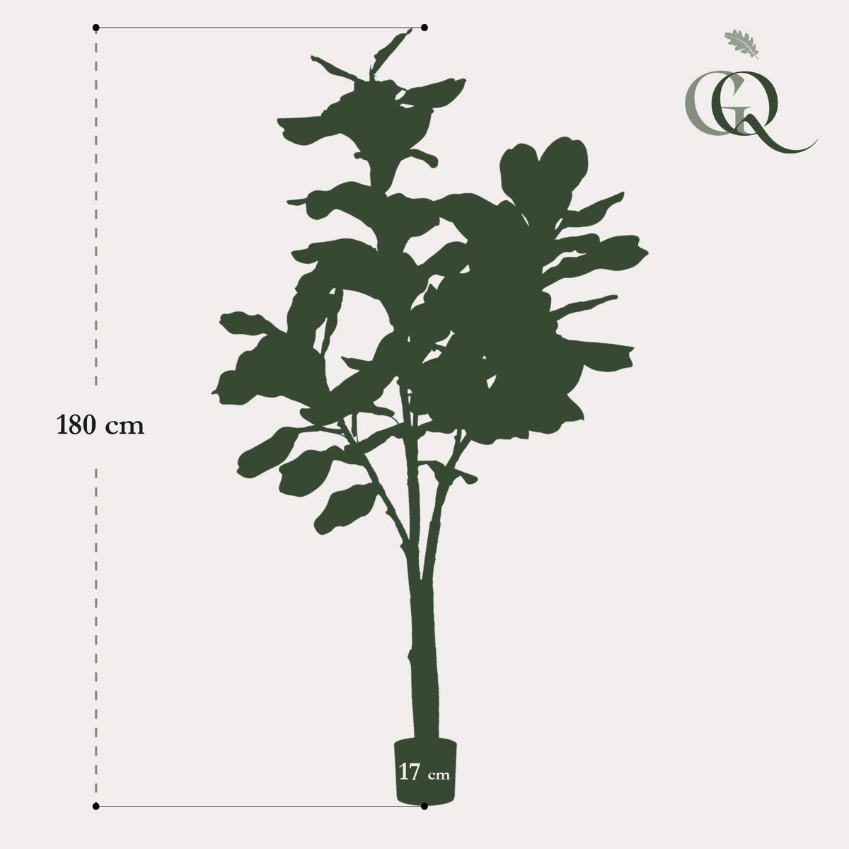 Kunstpflanze - Ficus lyrata - Tabakpflanze - 180 cm