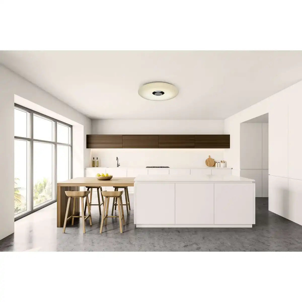 LED Deckenleuchte "NASHVILLE" Ø 40cm, viele Funktionen, aus Metall und Kunststoff, weiß, mit integrierten LEDs, Beleuchtung für Wohnräume, Flur oder Büro