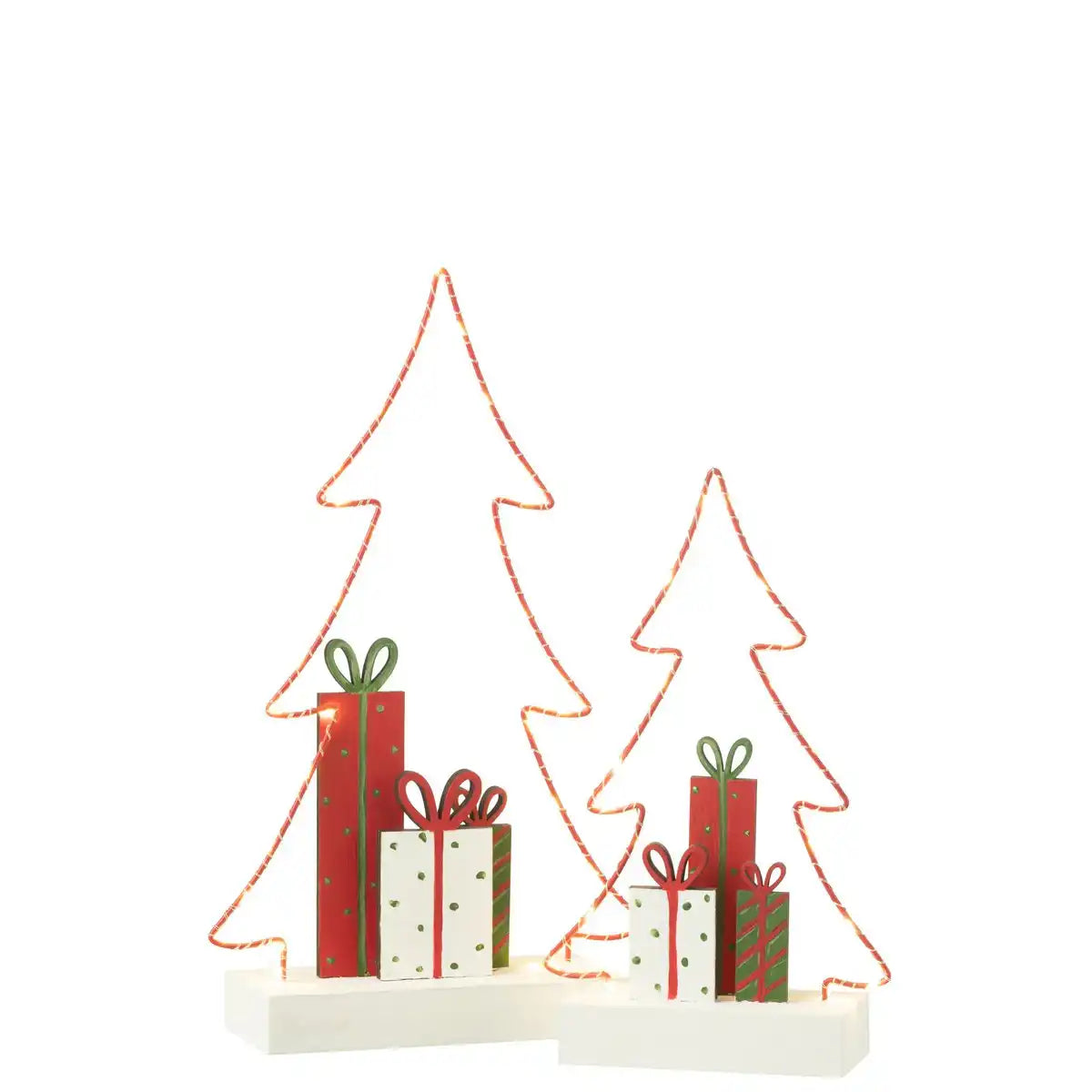 J-Line Weihnachtsbaum+Geschenke LED Weiß/Rot/Grün Groß