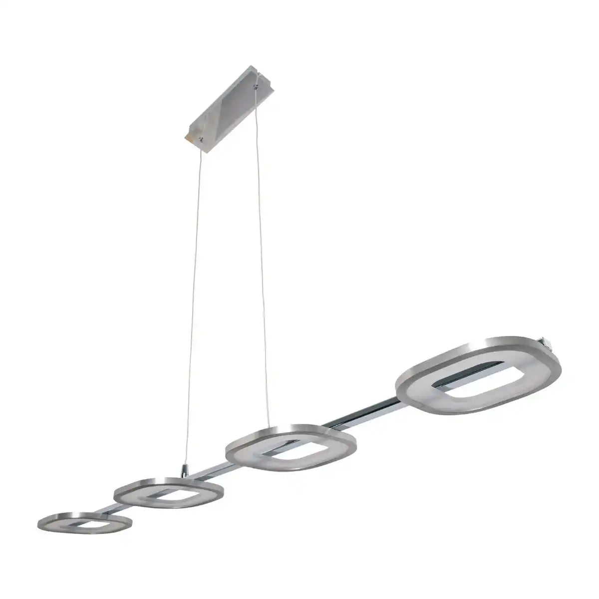 LED Pendelleuchte "BEAM" aus Metall und Kunststoff in Stahl-blank, mit integrierter LED