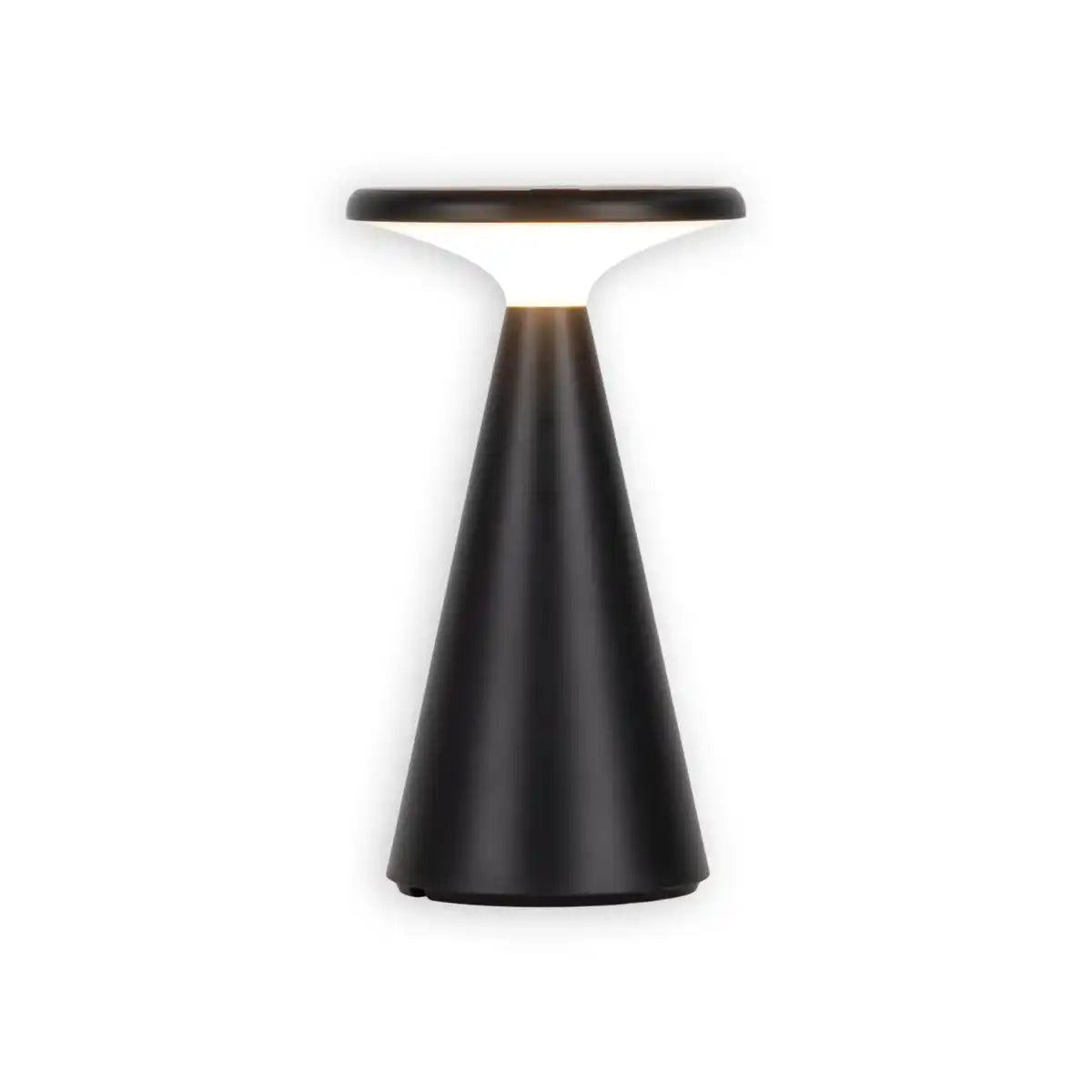 Solar-Akku-Tischleuchte "Palu" für Außen und Innen, aus Kunststoff in Schwarz , 20 cm hoch