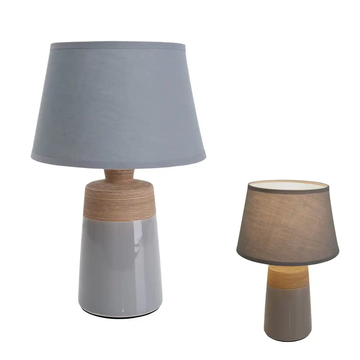 Keramik Tischleuchte "TALIA", Tischlampe aus Keramik, beige/grau, mit E14-Fassung, für Esszimmer, Wohnzimmer, Diele oder Büro, 31 cm hoch
