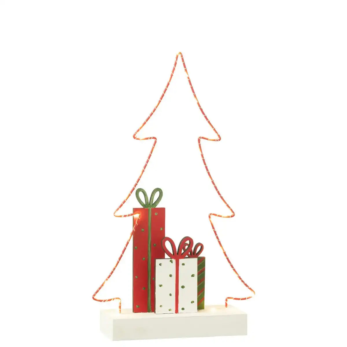 J-Line Weihnachtsbaum+Geschenke LED Weiß/Rot/Grün Groß