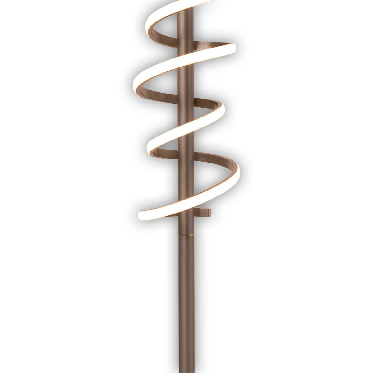 LED-Stehleuchte "BELLEZA", moderne Stehlampe aus Metall und Kunststoff in Nickel matt und Weiß, mit fest verbauten LEDs, 140 hoch, Beleuchtung für Wohnzimmer, Esszimmer, Schlafzimmer oder Büro.