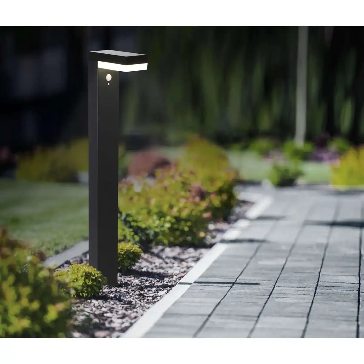 LED Solar Außensockelleuchte "FILIUS" h: 50cm , aus Metall und Kunststoff in Anthrazit, mit integrierter LED