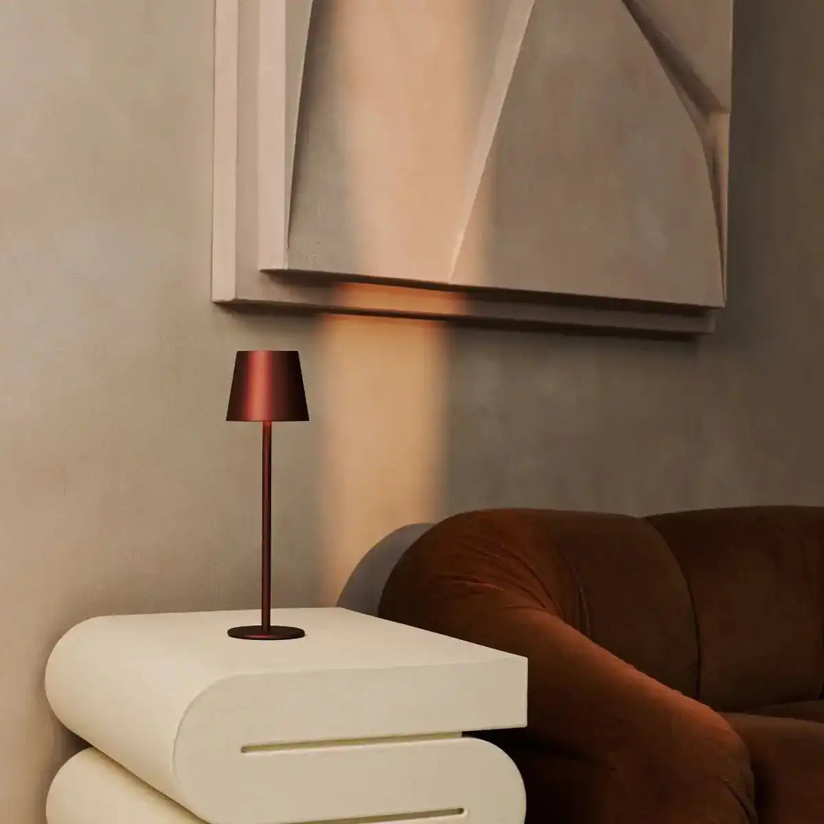 Jasper Bronze - drahtlose Lampe mit Batterie -L -Metall, dimmbare und 3 Lichtstufen