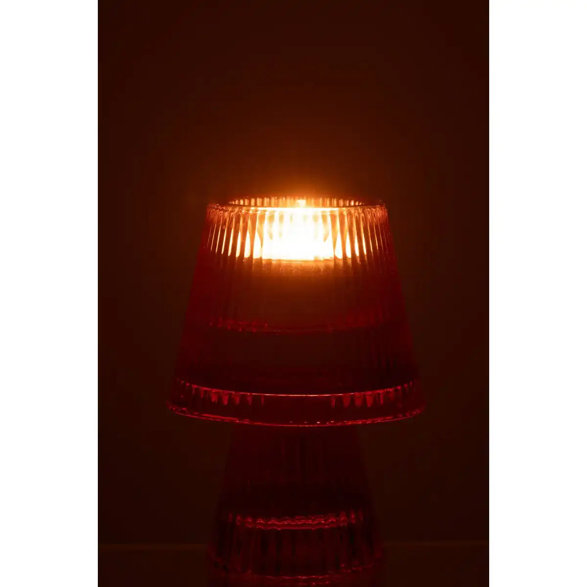 J-Line Teelichthalter Hutglas Fuchsia