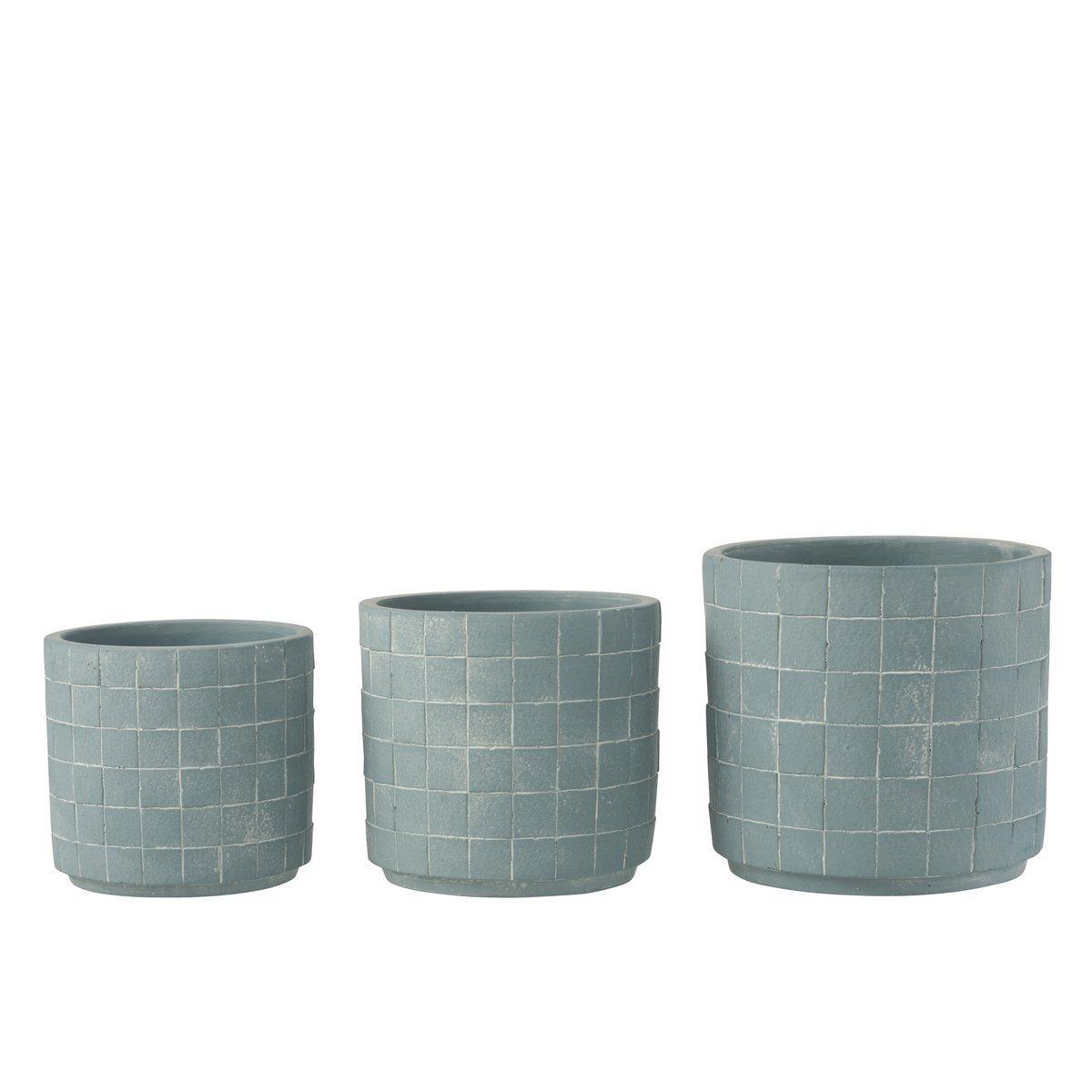 J-Line Blumentopf Square - Keramik - Hellblau - Groß - Ø 16,00 cm
