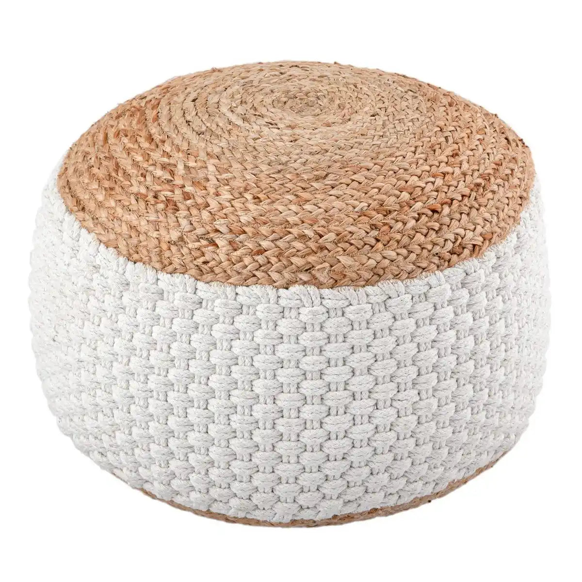 Sitzpouf Jute Sitzhocker rund 50x50 cm Sitzpouf Bodenkissen