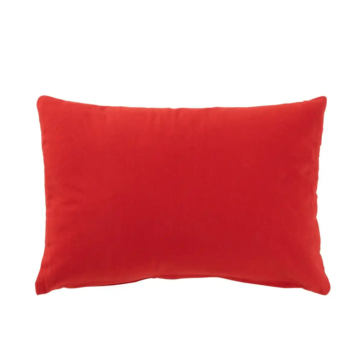 J-Line Kissen Rechteck Joyful Velours Rot/Weiß