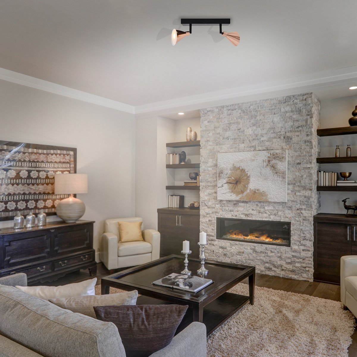 2er LED-Wand-u. Deckenspot "COPPER"