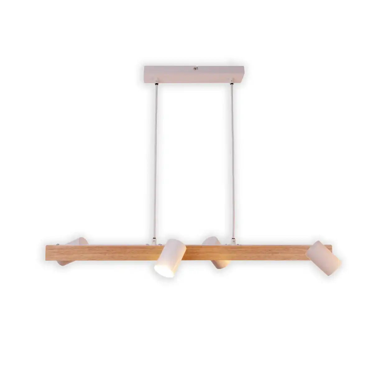 4er Pendelleuchte "FRIDA" weiß, Hängelampe, Metall, weiß, GU10, Pendellampe für Esszimmer, Wohnzimmer, Diele oder Büro, 80 cm lang