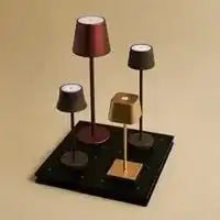 Combi Set Professional-4 x de pijp Mini Mocha Brown wiederaufladbare Tischlampen & 1 x Amstel Wireless Ladestation mit Qi-Technologie