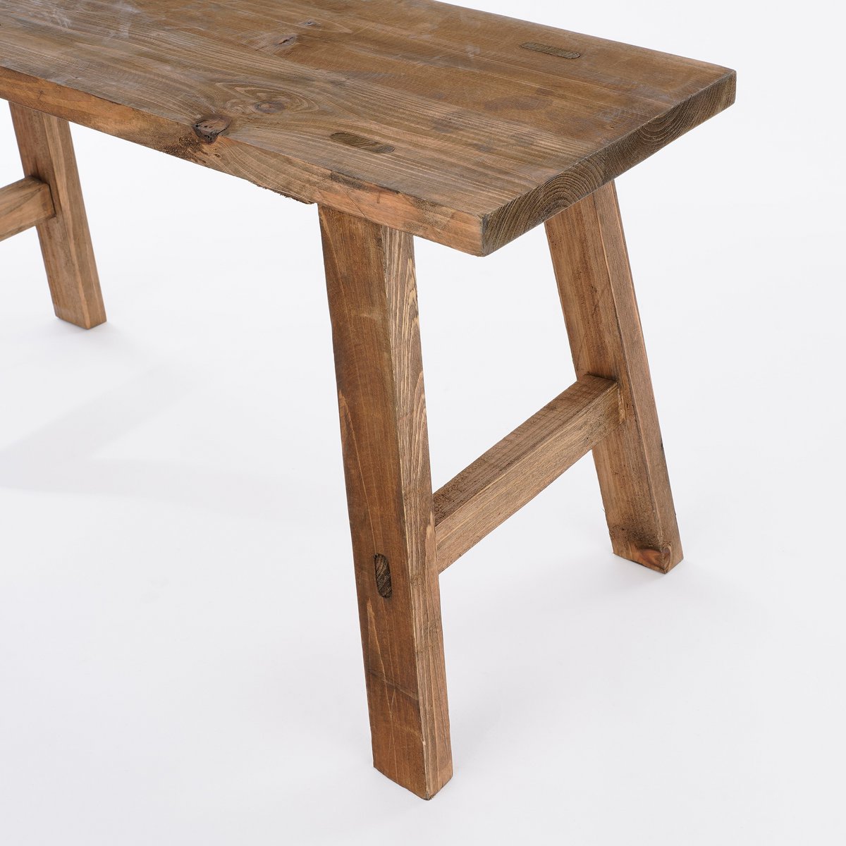 Bold Holzbank – L80 x B37 x H44 cm – recyceltes Holz – Braun