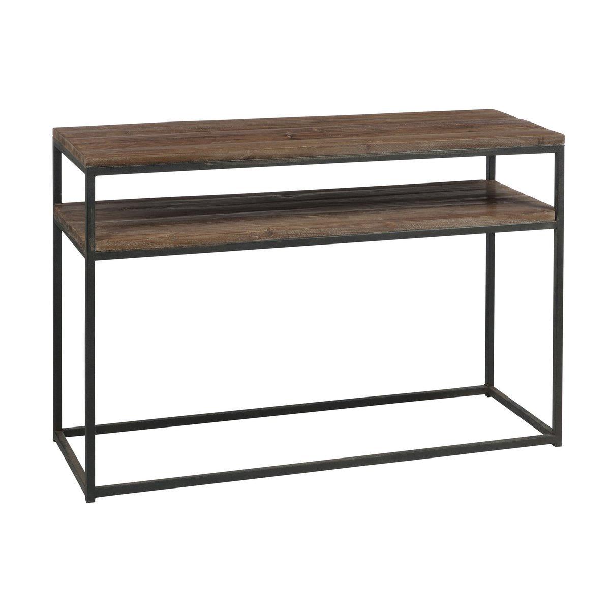 J-Line Konsole Holz/Mit Braun+Schwarz