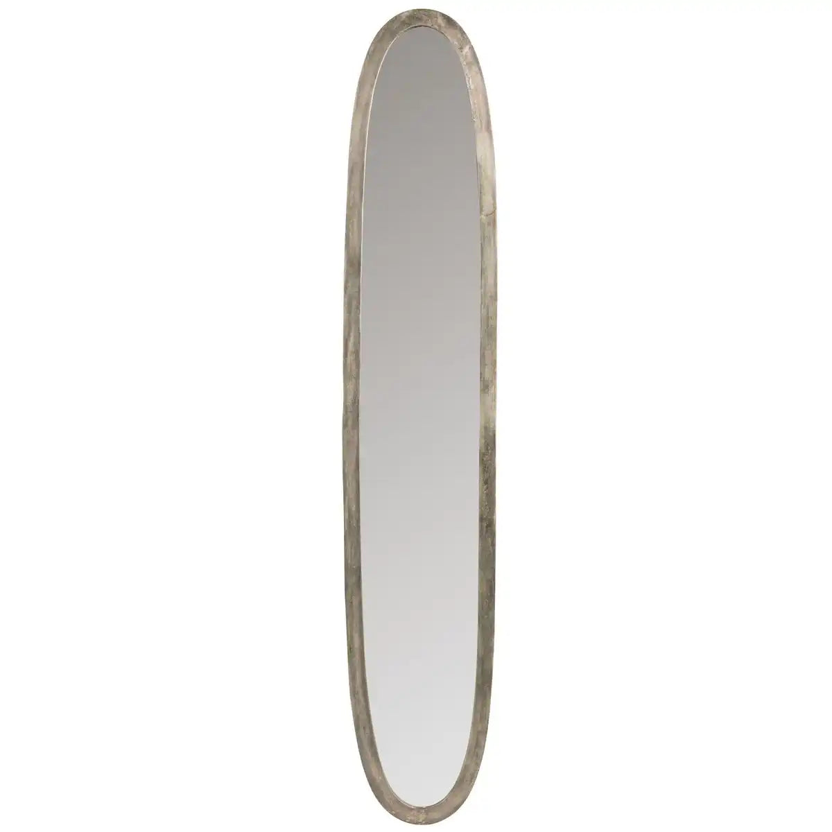 J-Line Spiegel Oval Aluminium/Glas Antike Grau groß