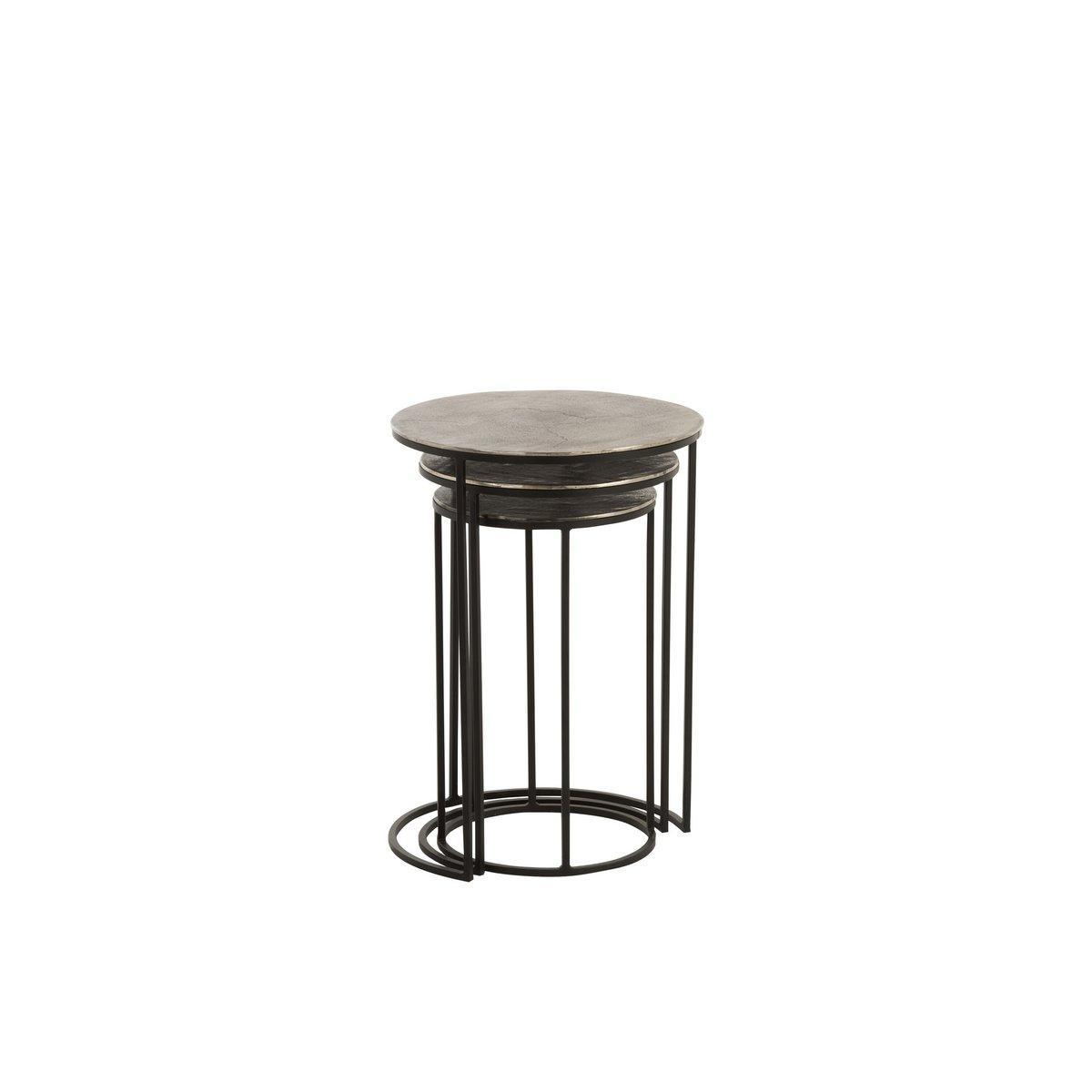 J-Line Beistelltisch Rund – Aluminium – Schwarz/Grau –