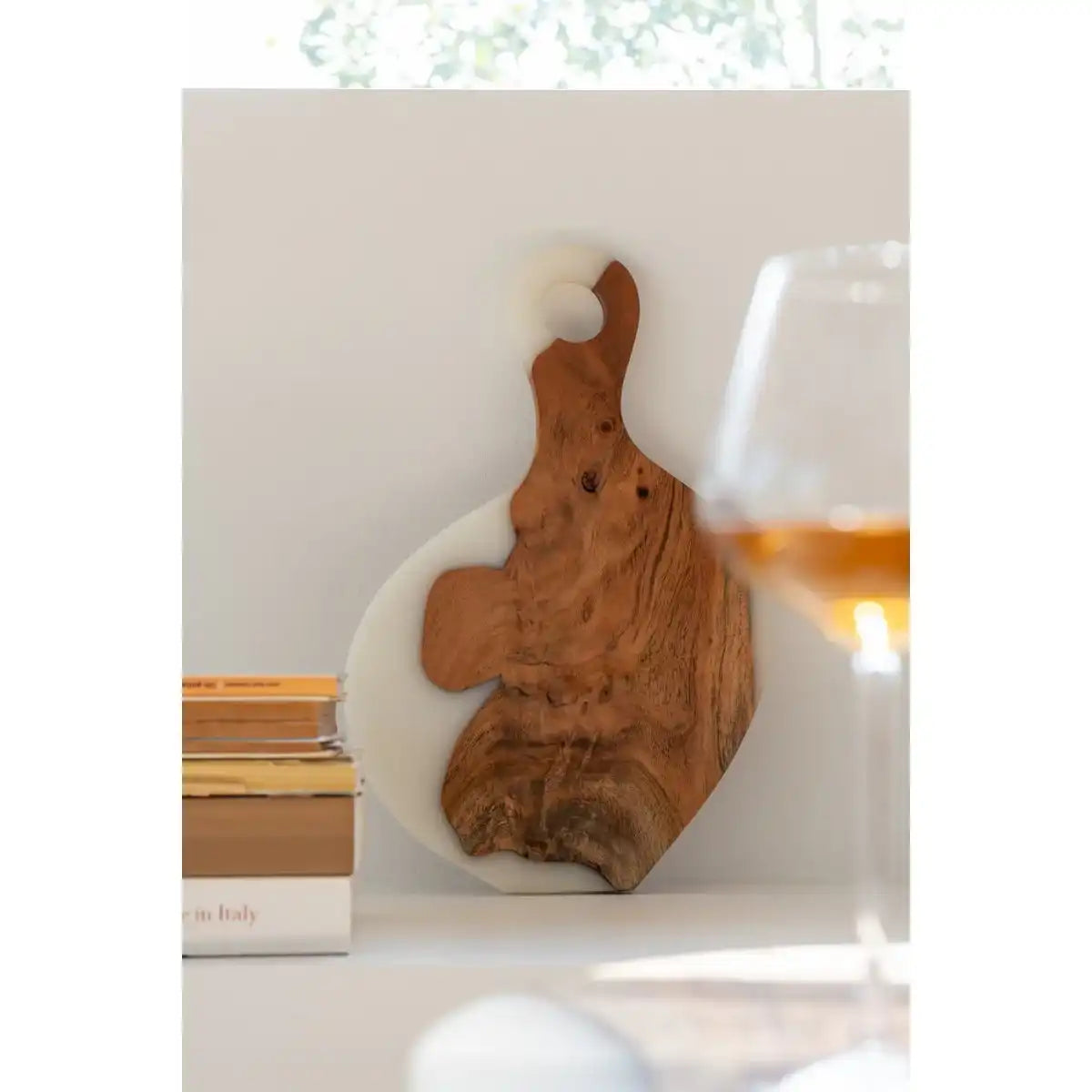 J -line Snijplank modern - Holz/Epoxidharz - Natural/Weiß