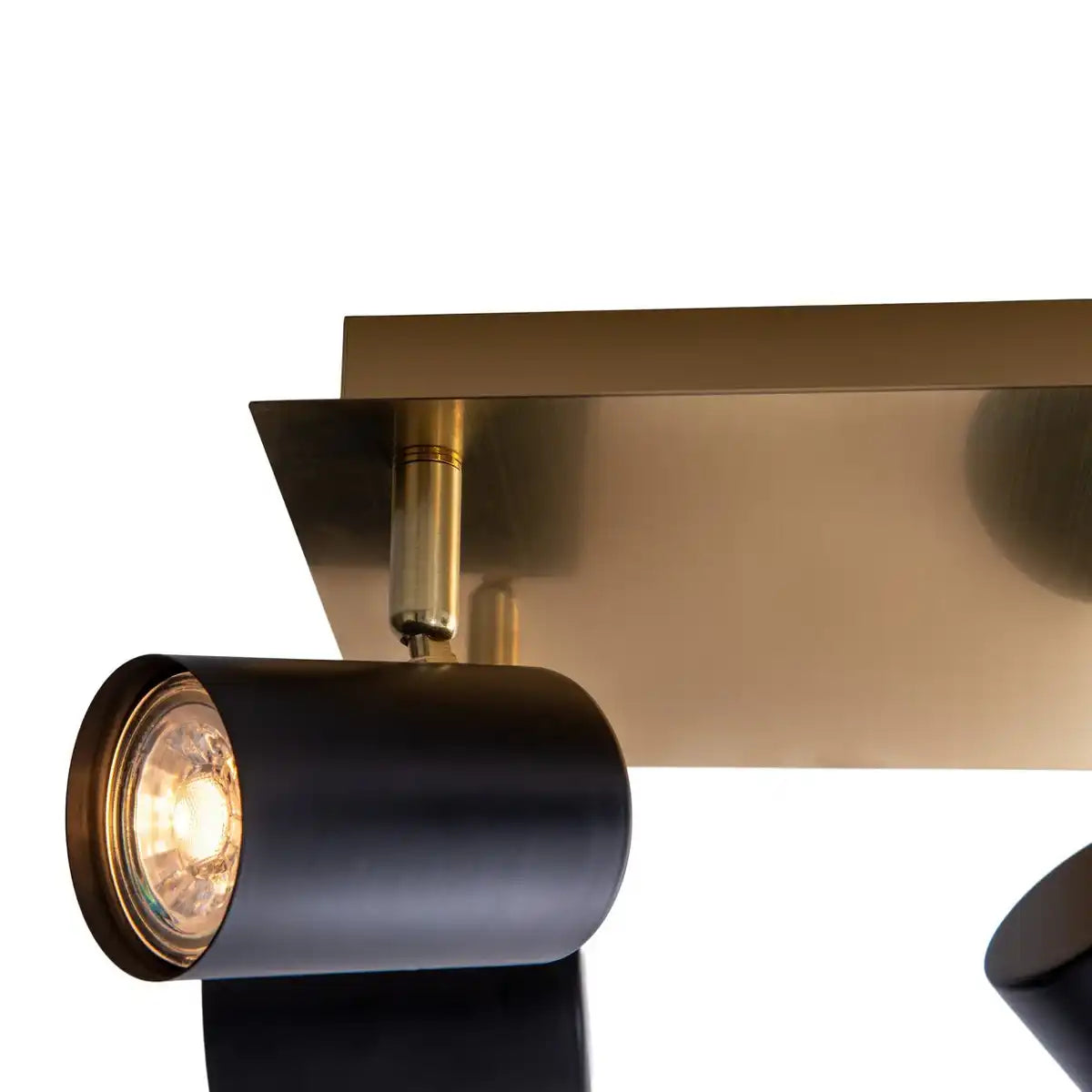 4er Wand- und Deckenleuchten "FRIDA" in Metall schwarz / Gold, Deckenstrahler, GU10, Deckenlampe für Esszimmer, Wohnzimmer, Diele oder Büro, 22 x 22 cm