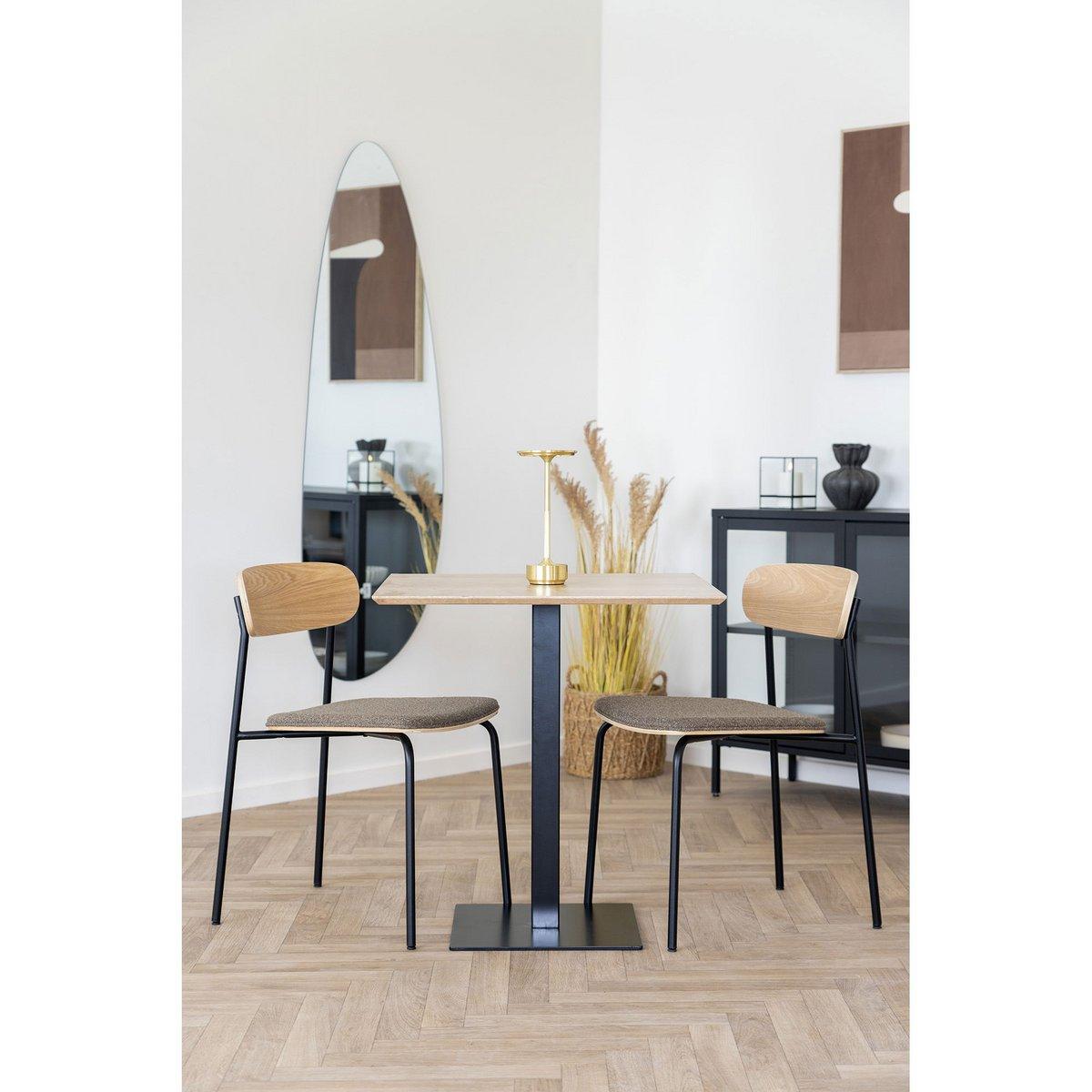 Estepona Esszimmerstuhl – Natur/Braun/Schwarz, 51 x 47 x 77 cm – 2er-Set
