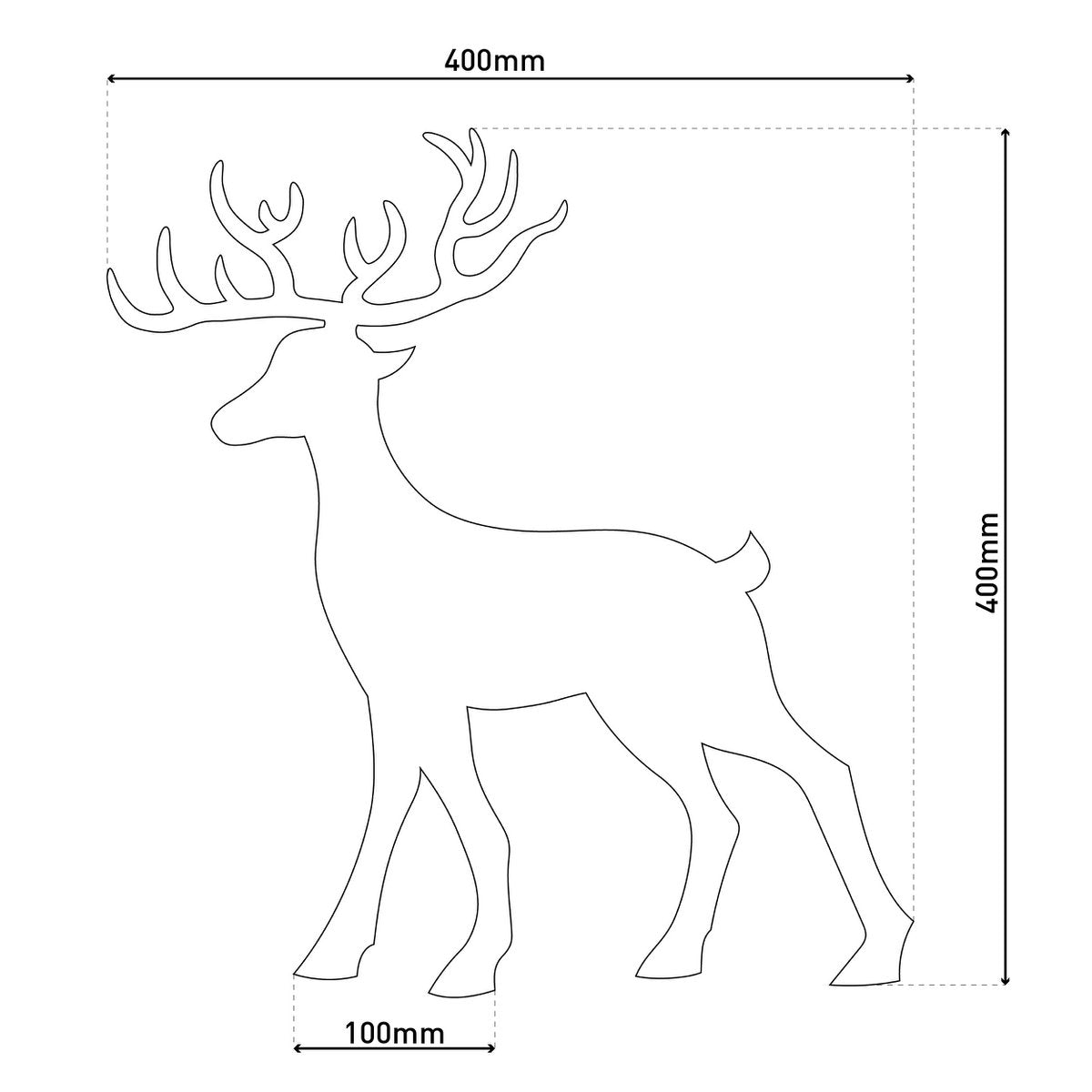 LED-Weihnachtsdeko "RENTIER" aus wetterfestem Kunststoff in natur, mit fest verbauten LEDs