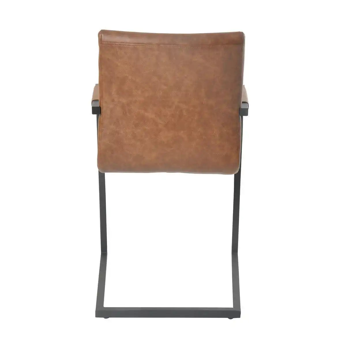 2er Set Armlehnstuhl Esszimmerstuhl hellbraun Kunstleder-Optik - HomeDesign Knaus