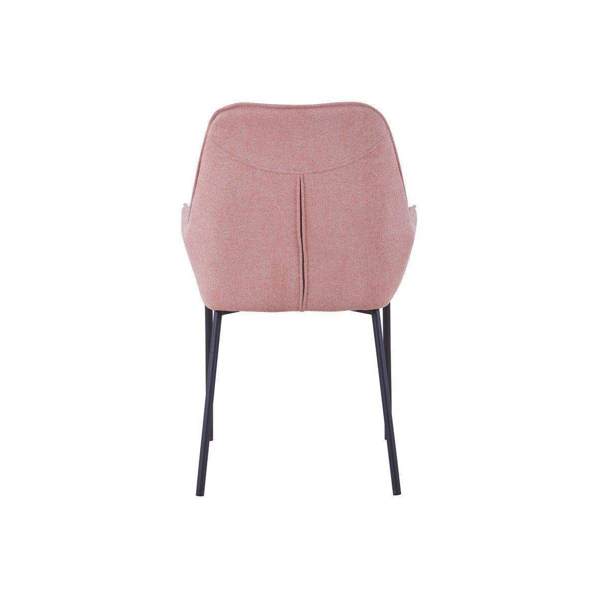 2er Set Armlehnstuhl Esszimmerstuhl Strukturstoff rose, grob - HomeDesign Knaus