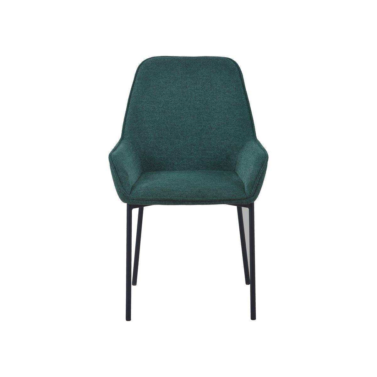 2er Set Armlehnstuhl Esszimmerstuhl Strukturstoff tannengrün, grob - HomeDesign Knaus