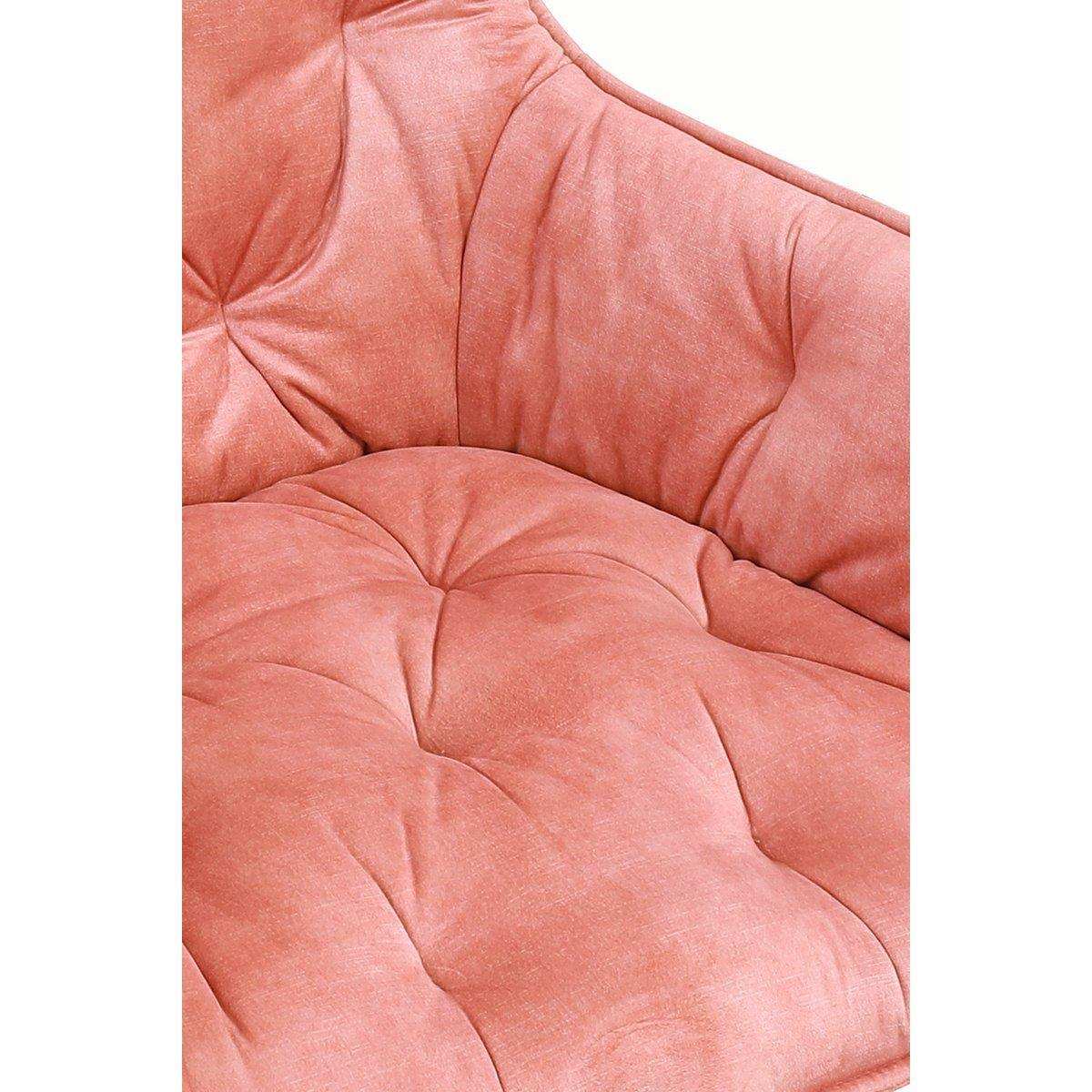 2er Set Armlehnstuhl Esszimmerstuhl Vintage-Samtvelours Rose - HomeDesign Knaus