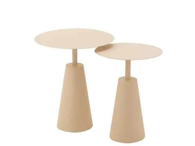 2er Set Beistelltisch Couchtisch Rund Eisen - HomeDesign Knaus