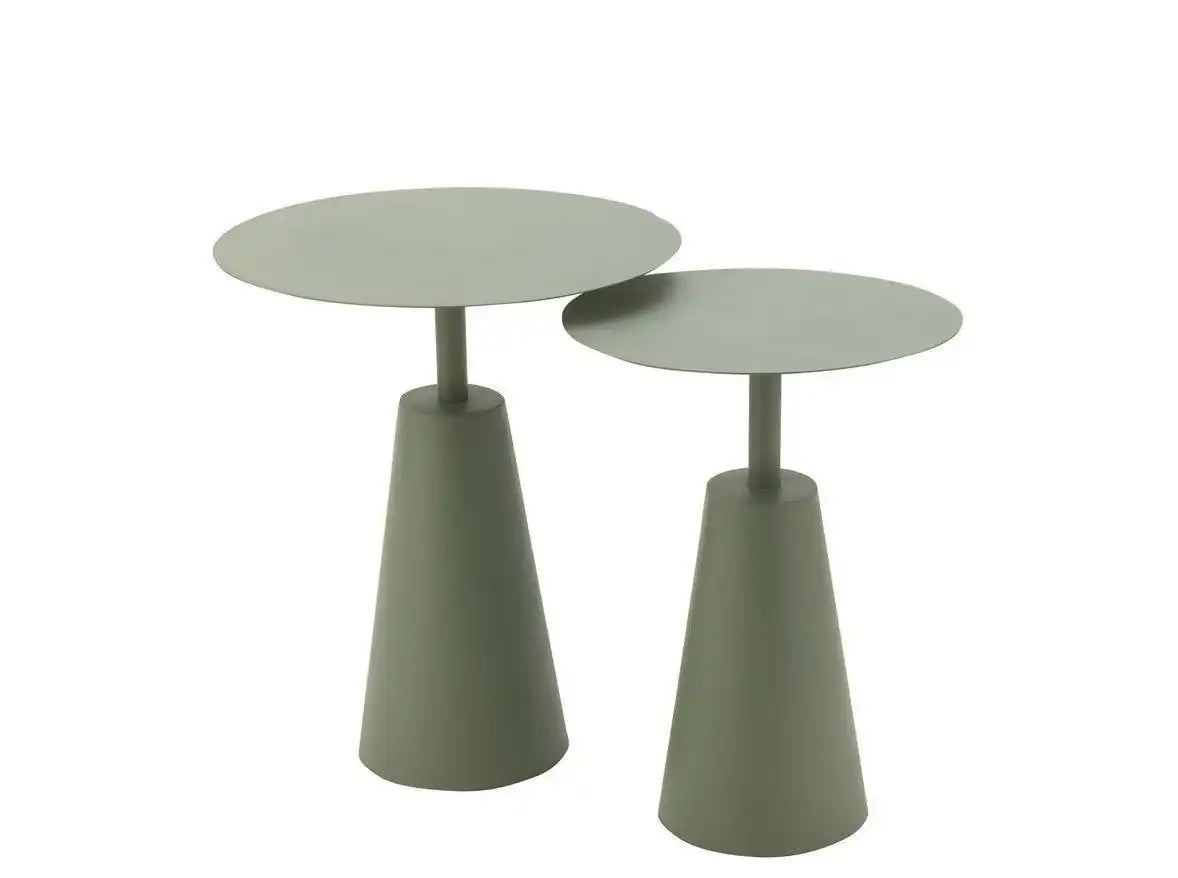2er Set Beistelltisch Couchtisch Rund Eisen - HomeDesign Knaus