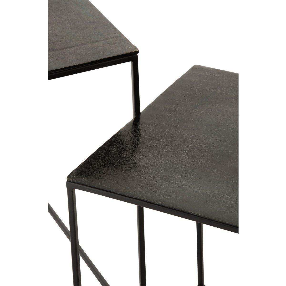 2er Set Beistelltisch Oxidize Aluminium/Eisen Schwarz/Grün - HomeDesign Knaus