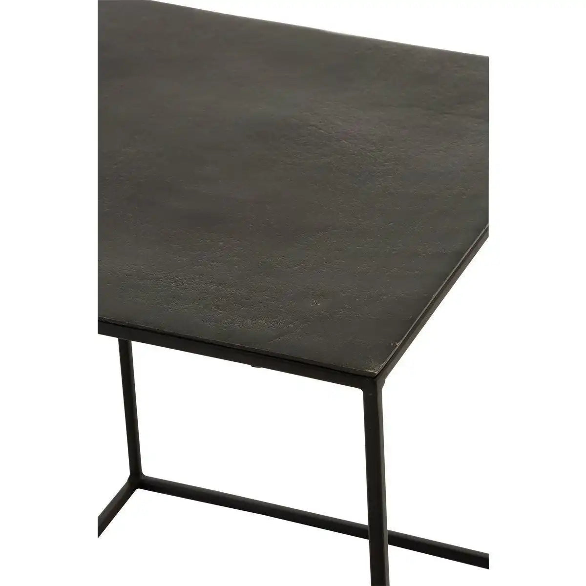 2er Set Beistelltisch Oxidize Aluminium/Eisen Schwarz/Grün - HomeDesign Knaus