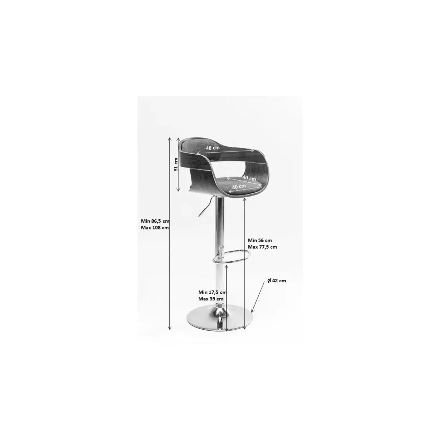 2er Set Costa Barhocker Black - HomeDesign Knaus