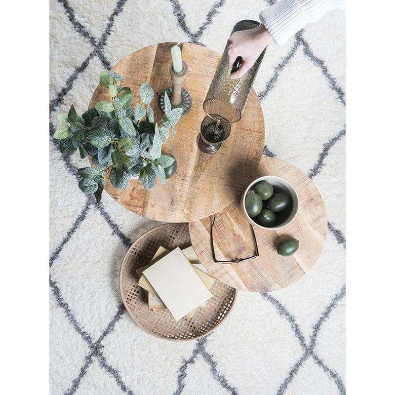 2er-Set Couchtisch Bart Weiß Mangoholz - HomeDesign Knaus