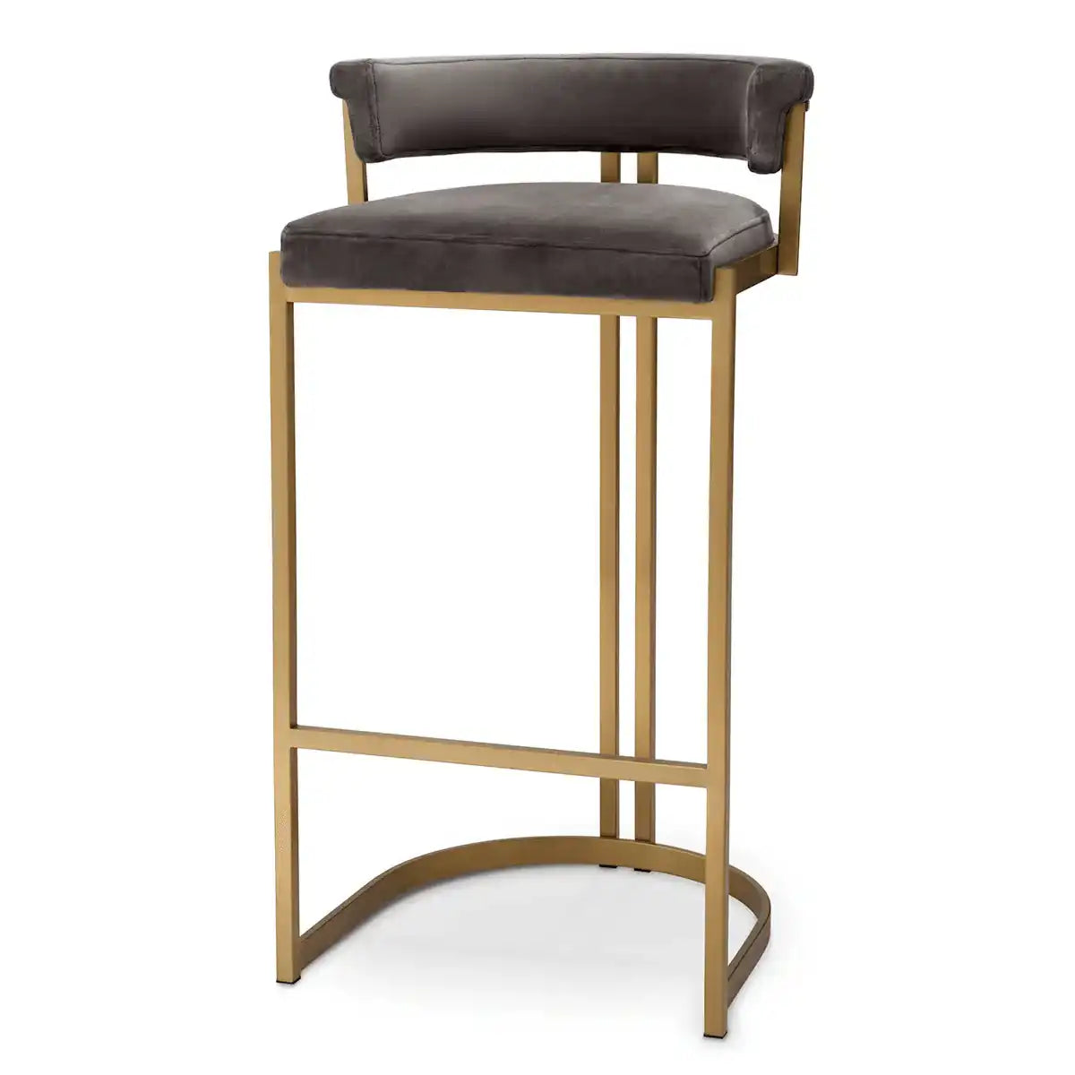 2er Set Dante Barhocker Polierter Edelstahl Stoff Samt Handarbeit - HomeDesign Knaus