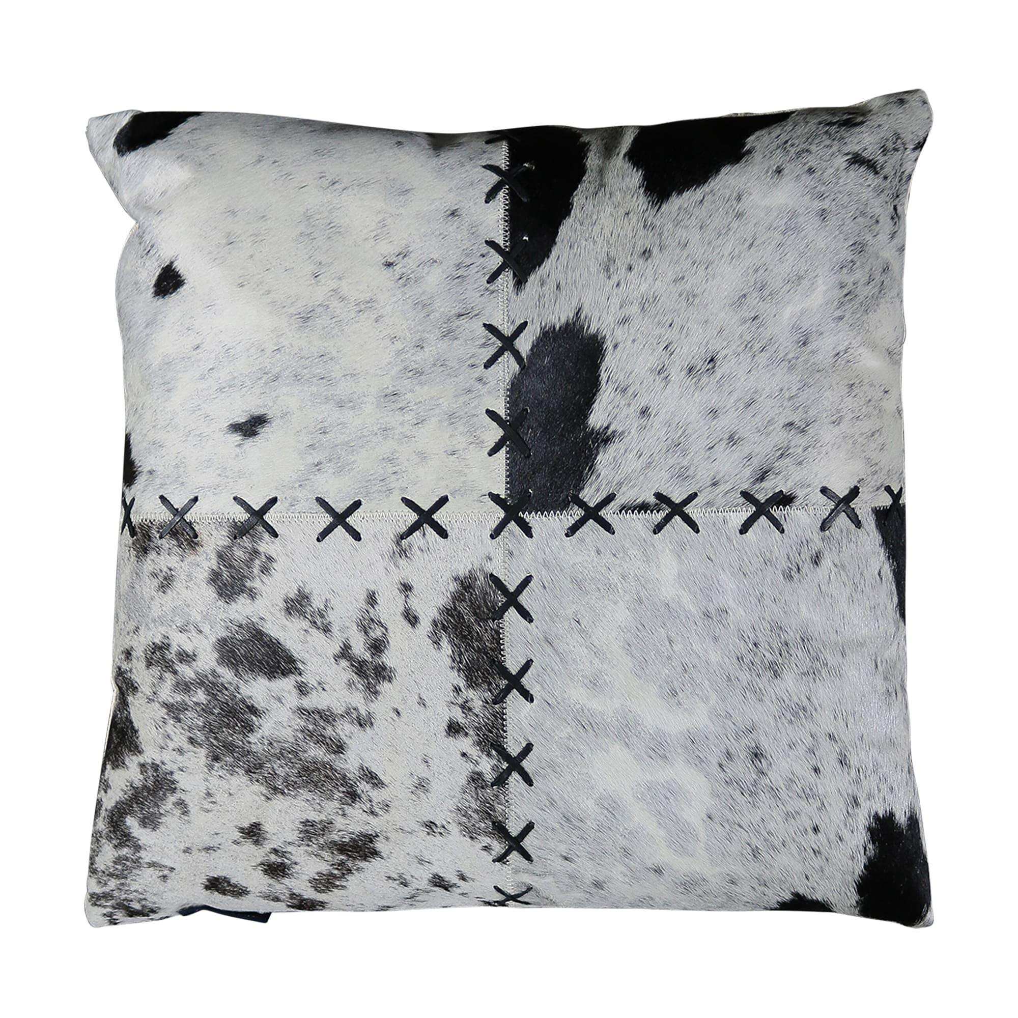 2er Set Echtfell Kissen Kuhfell Zierkissen schwarz 45x45cm - HomeDesign Knaus