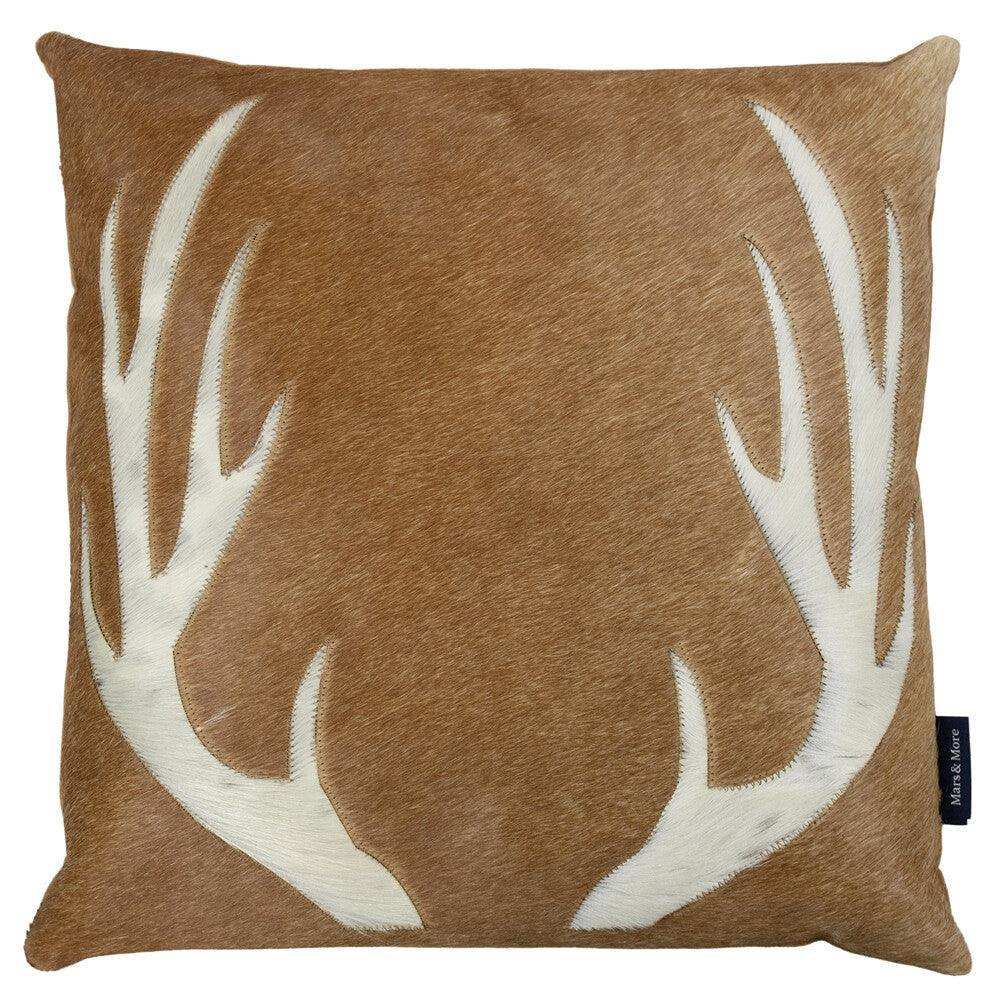 2er-Set Echtfell Kissen Kuhgeweih 45x45cm - HomeDesign Knaus