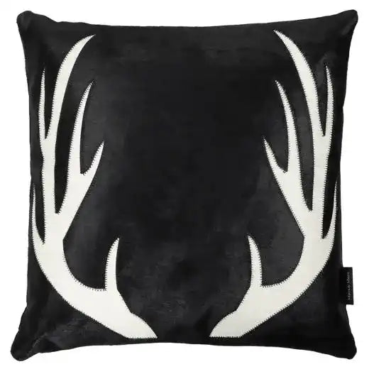 2er-Set Echtfell Kissen Kuhgeweih 45x45cm - HomeDesign Knaus