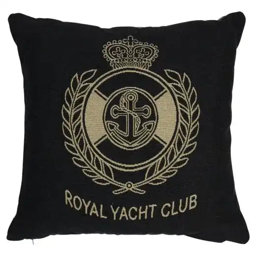 2er Set Gobelin Kissen marine blau royal yacht club 45x45cm - HomeDesign Knaus