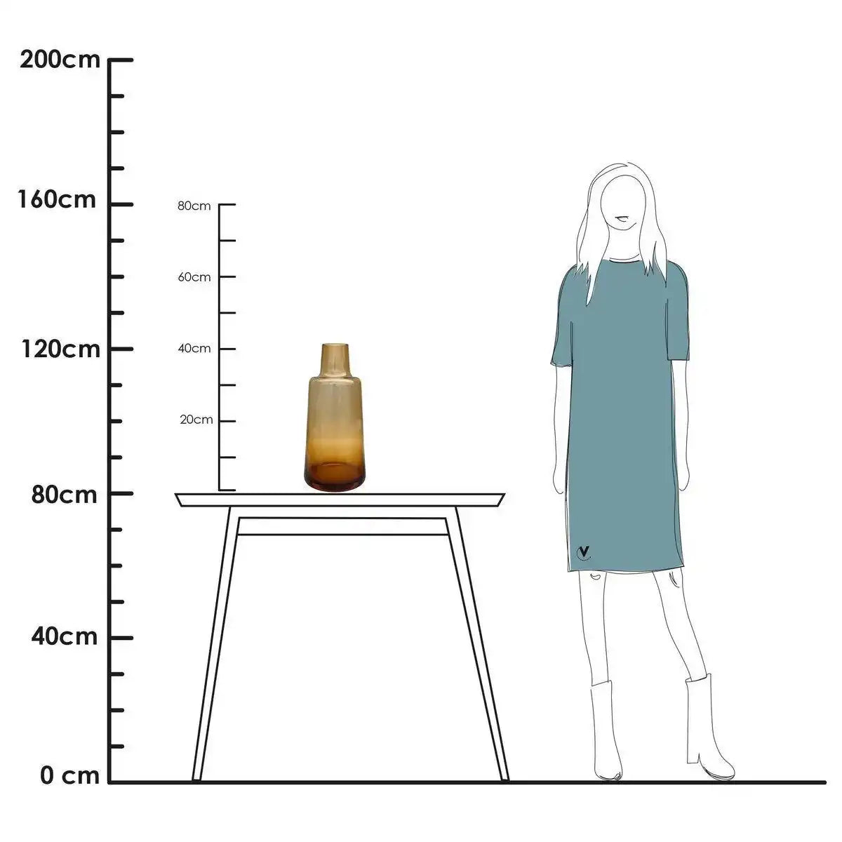 2er Set Jana Blumenvase Glasvase Vase 40 cm - HomeDesign Knaus