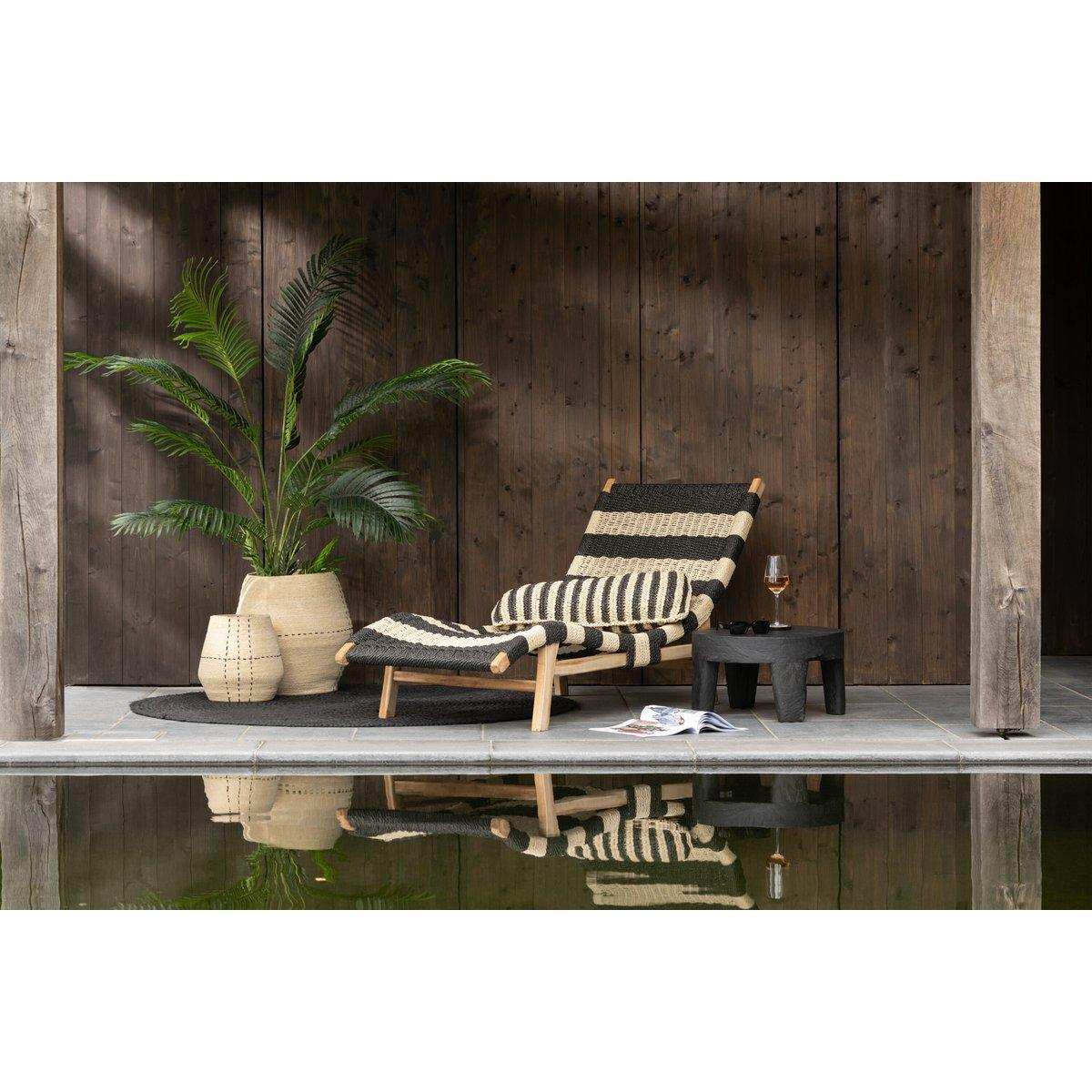 2er-Set Korb mit gepunkteten Linien, Seegras, Natur/Schwarz - HomeDesign Knaus